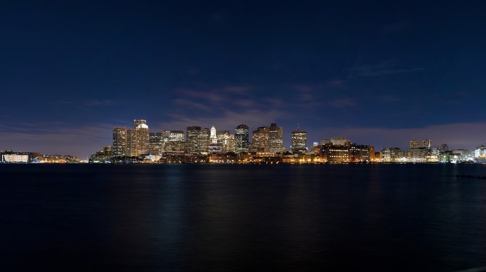 ultrawide, landscape, Boston, skyline