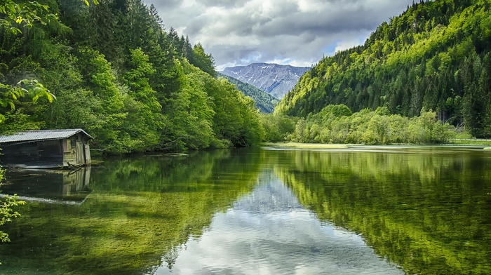 green, landscape, water, nature