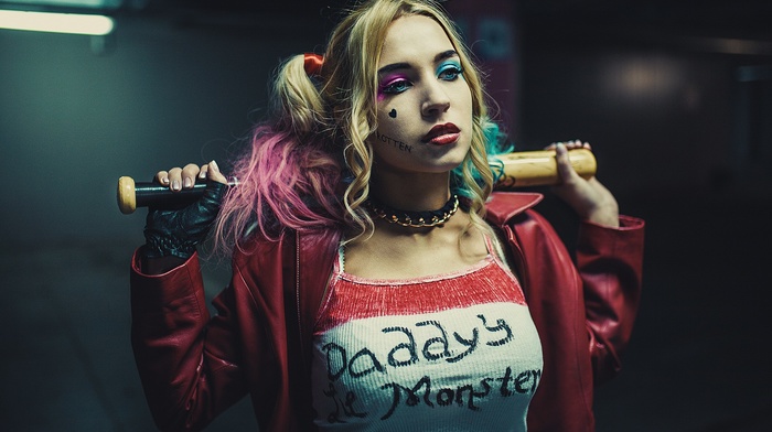 Harley Quinn, model, cosplay, girl, baseball bats