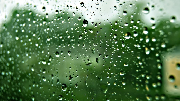 water drops, glass
