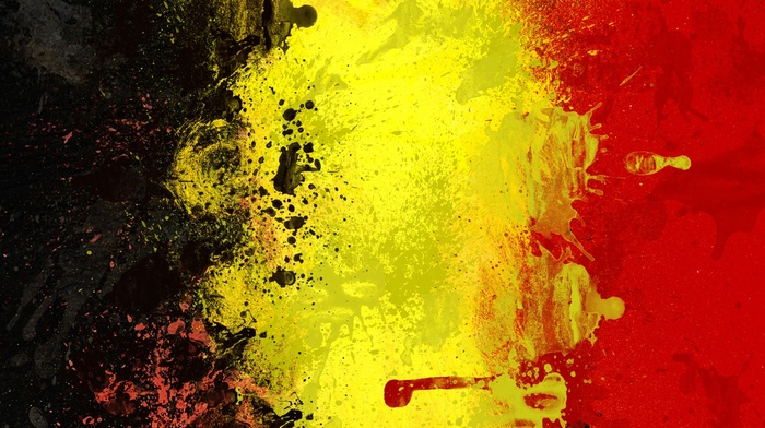 painting, flag, Belgium, yellow, black, red