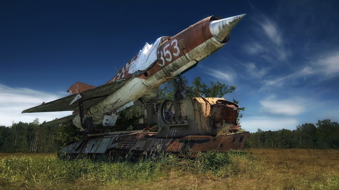 mig, 21, wreck, vehicle, military