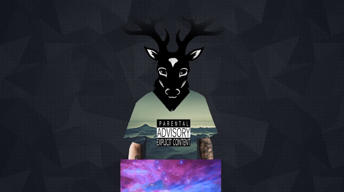 sea, hipster photography, deer, space, sky, abstract, tattoo, universe, black