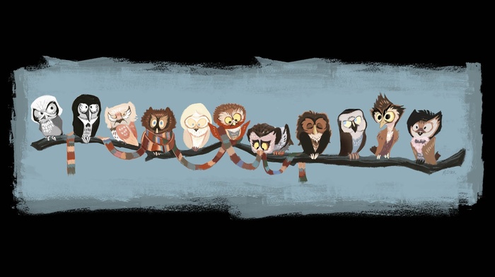 Doctor Who, owl, animals, scarf, clothing, TV, The Doctor