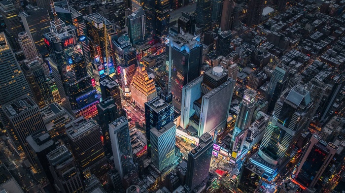 New York City, skyline, city, Times Square