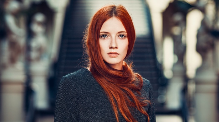 girl, model, Karole Josefa Bonnet, portrait, redhead, face