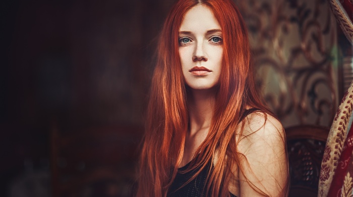 girl, portrait, face, redhead, model