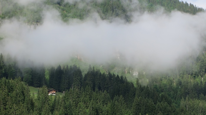 Lenk, Switzerland, Swiss Alps, chalet, Alps, Bernese Alps, clouds
