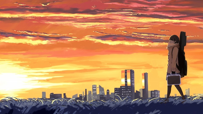 anime, Japan, landscape, city