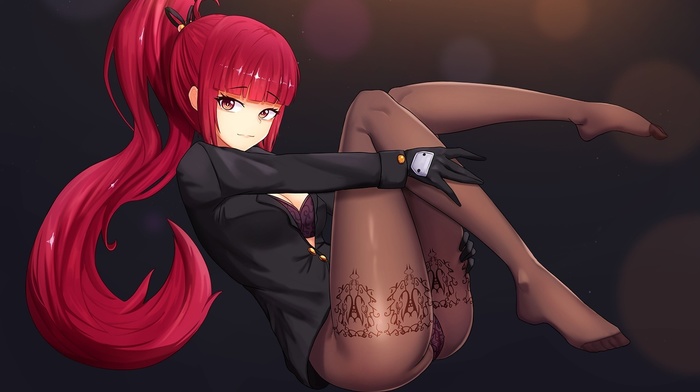 redhead, panties, ponytail, Dungeon and Fighter, pantyhose