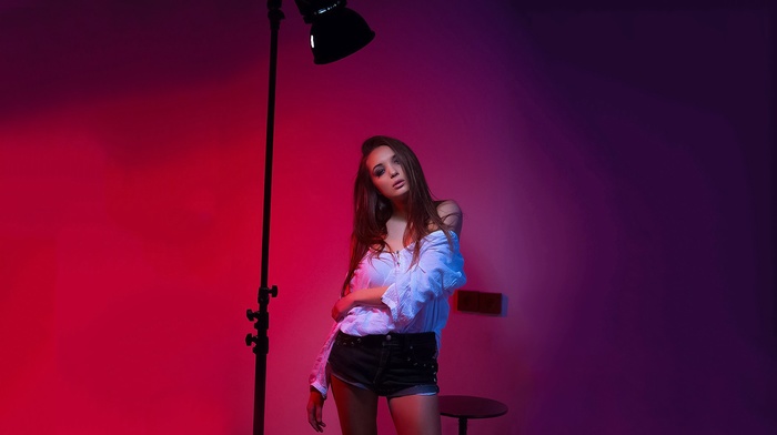 model, studios, lamp, girl
