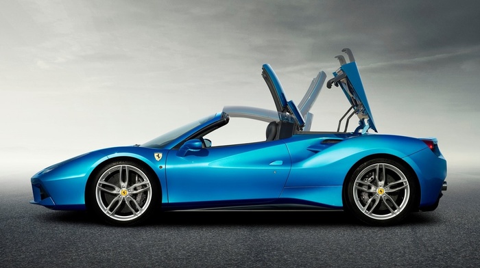 car, blue cars, Ferrari 488 GTB, Ferrari