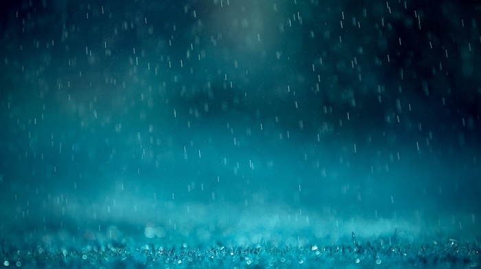 water, water drops, rain, blue