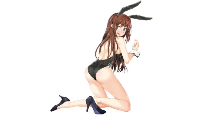 long hair, anime, bunny suit, anime girls