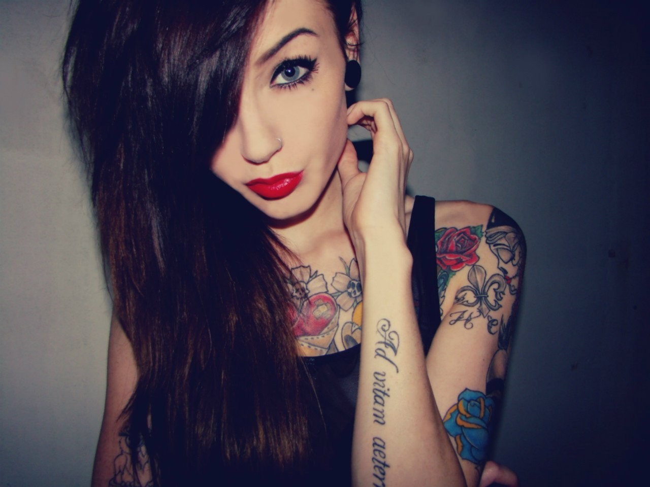 wallpaper, andrea, tattoo, girl.