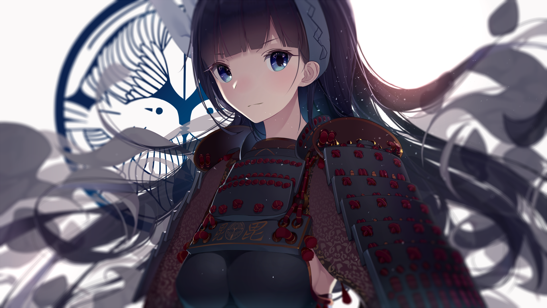 Wallpaper : anime, blue eyes, armor, dark hair, samurai, Oshiro Project,  screenshot, mangaka 1920x1080 - vexel78 - 120364 - HD Wallpapers - WallHere