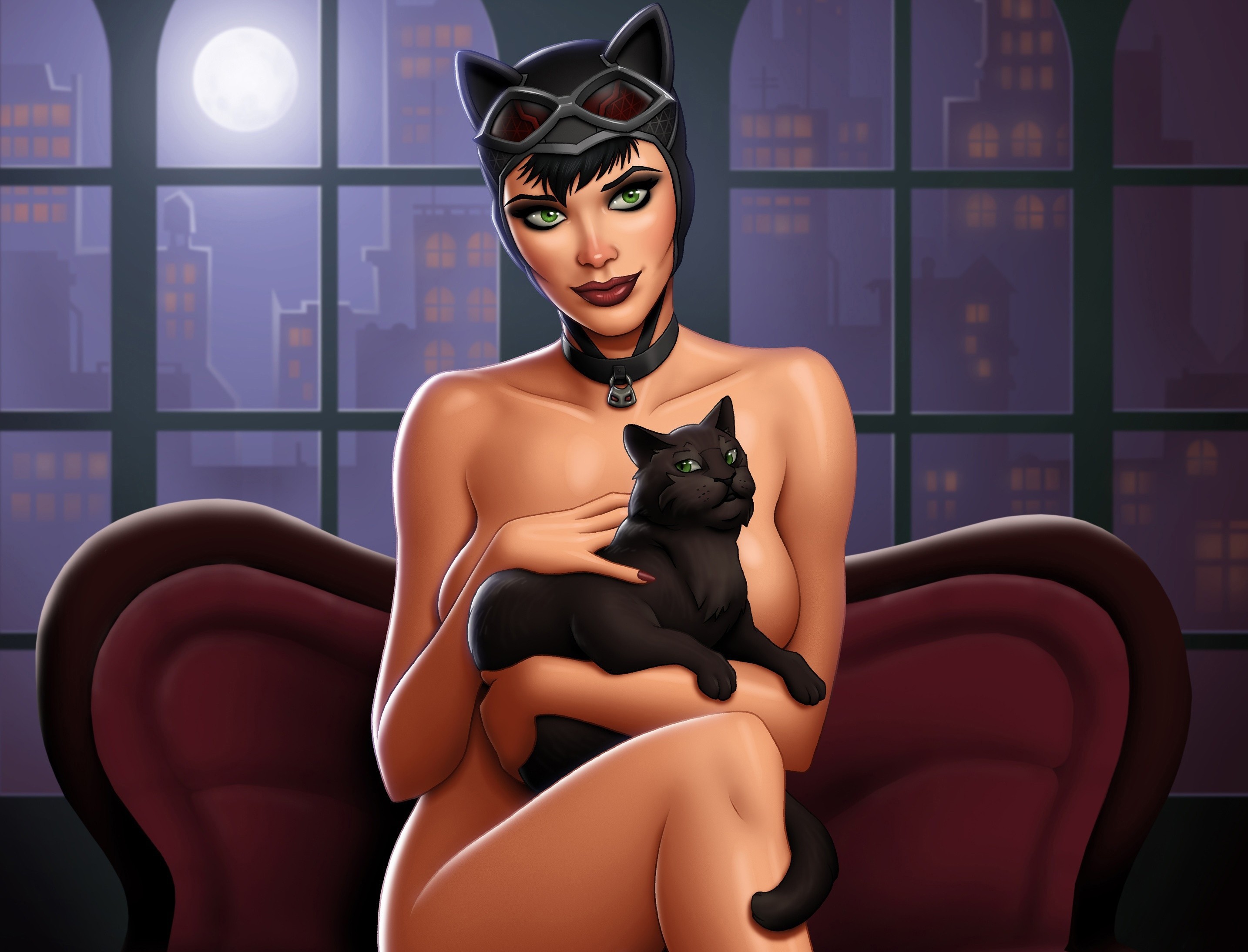Wallpaper nude, Catwoman, artwork.