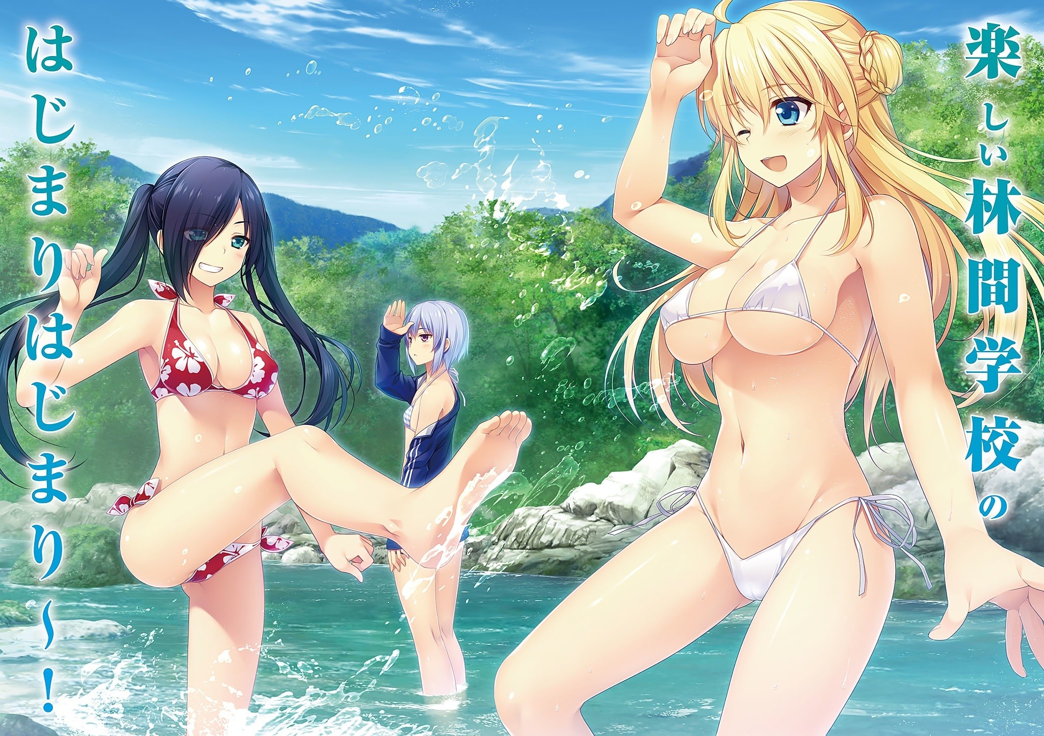 wet, feet, bikini, anime, cameltoe, original characters - wallpaper #204584  (2048x1444px) on Wallls.com