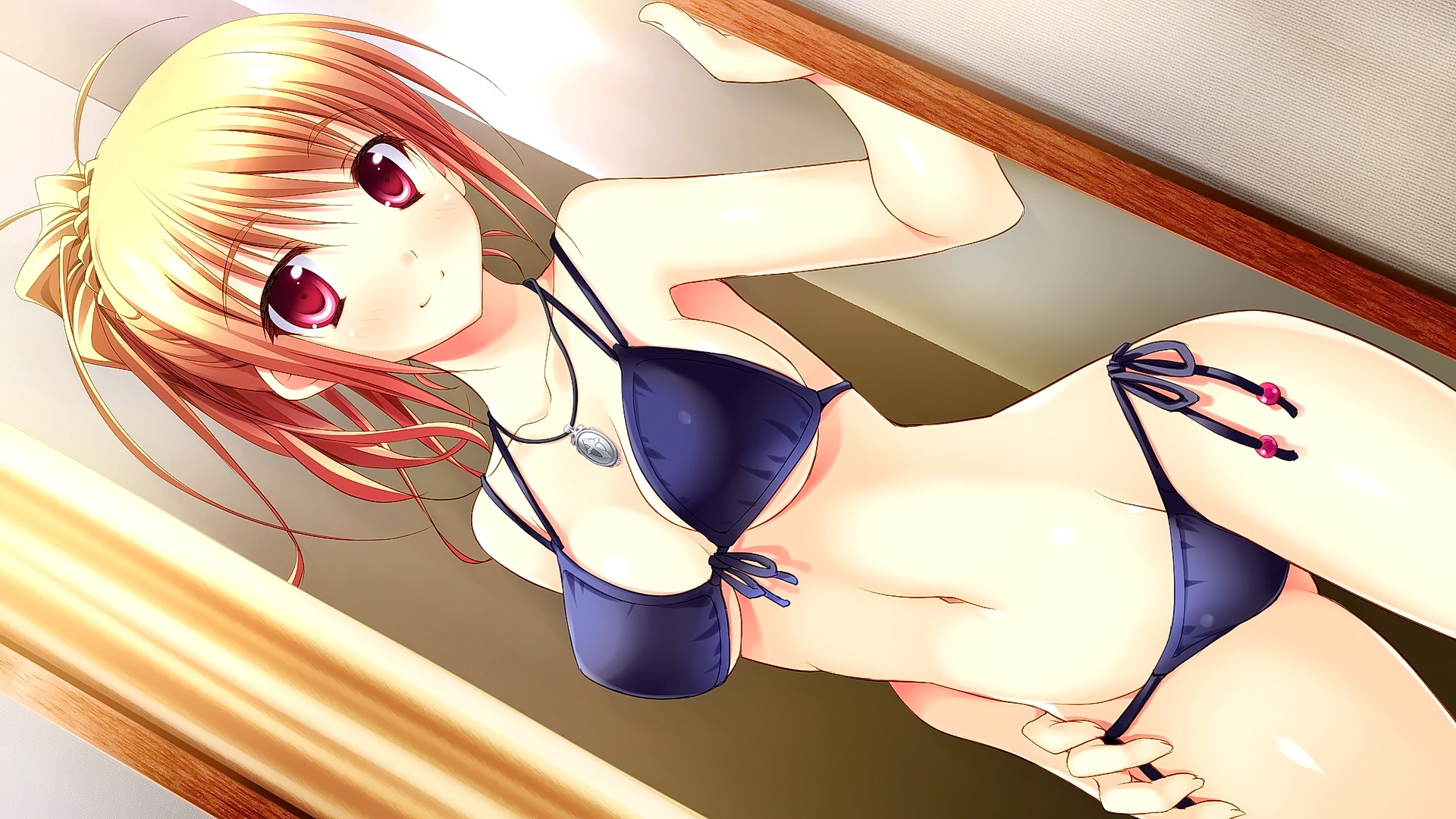 Konata Yori Kanata Made 2, bikini, visual novel, anime, anime girls, pink  eyes - wallpaper #213165 (1920x1080px) on Wallls.com