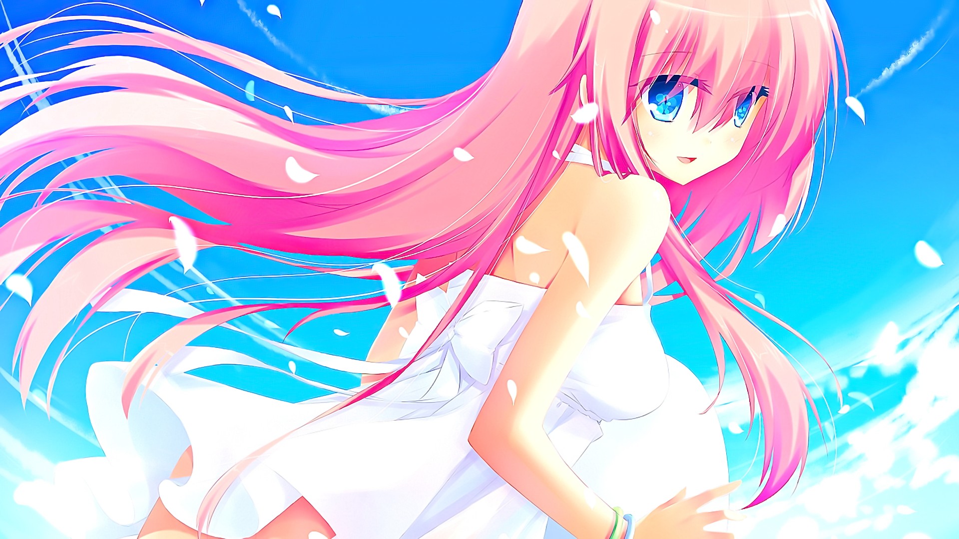 Blue Eyes Pink Hair Anime Girls Vocaloid Anime Megurine Luka 