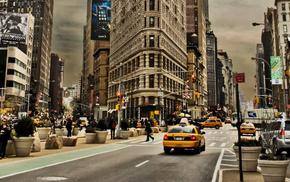 cities, houses, people, New York City, street