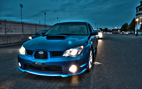 tuning, evening, cars, light, Subaru