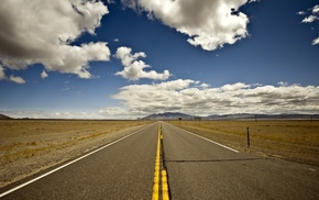landscape, sky, road