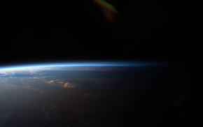 Earth, clouds, sunset, horizon, space