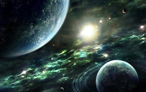 stars, space, planet