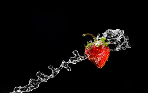 water, strawberry, minimalism