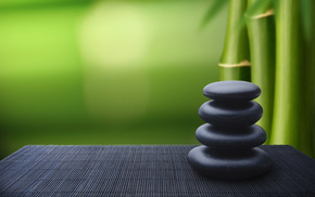 minimalism, table, stones