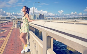 ponytail, dress, Asian, legs, girl