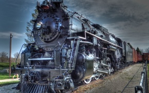 steam locomotive, tonemapping, train, HDR