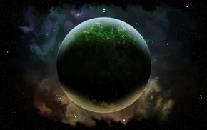 space, planet, stars