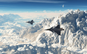 mountain, aircraft, sky