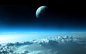 planet, clouds, atmosphere, space