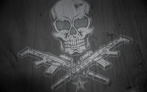 star, gun, skull