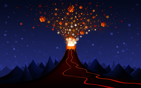 explosion, gifts, volcano