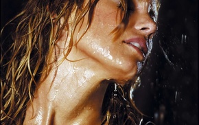 girls, portrait, water