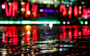 water, 3D, lights, reflection