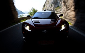 shadow, cars, tunnel, headlights