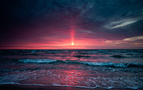 sunset, nature, sea, sky