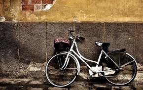 wall, bicycle, stunner, bricks