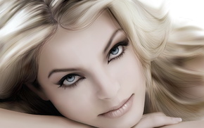 portrait, girls, blonde