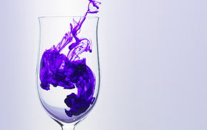 purple, 3D, wineglass, smoke