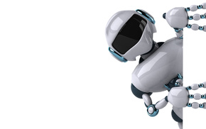 white background, robot, 3D