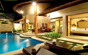 swimming pool, villa, water