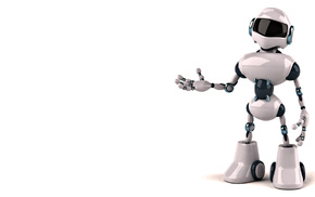 white background, robot