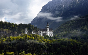 castle, nature, forest, Germany, mountain