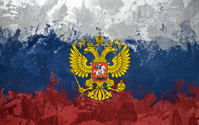 eagle, 3D, flag, Russia